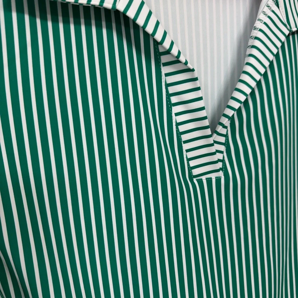 Addison Bay Green and White Striped Active Dress XL (fits like medium) - Picture 3 of 5